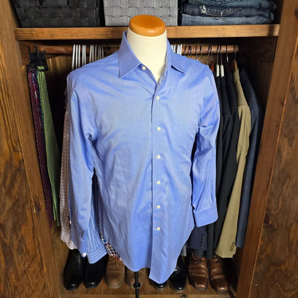 Brooks Brothers 1818 Regent Fit Supima Cotton Blue Oxford Shirt 16/33